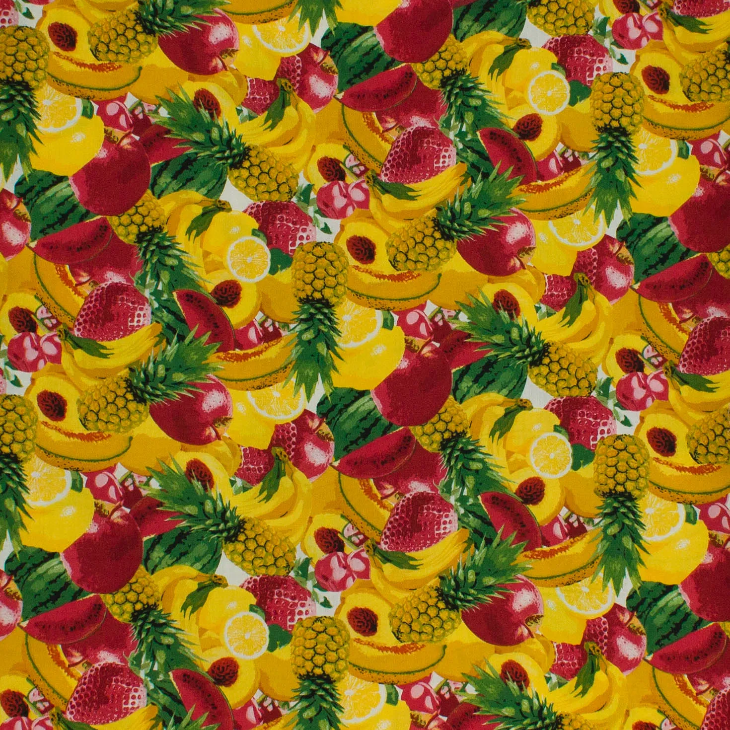 Katoen kleurrijk met zomers fruit